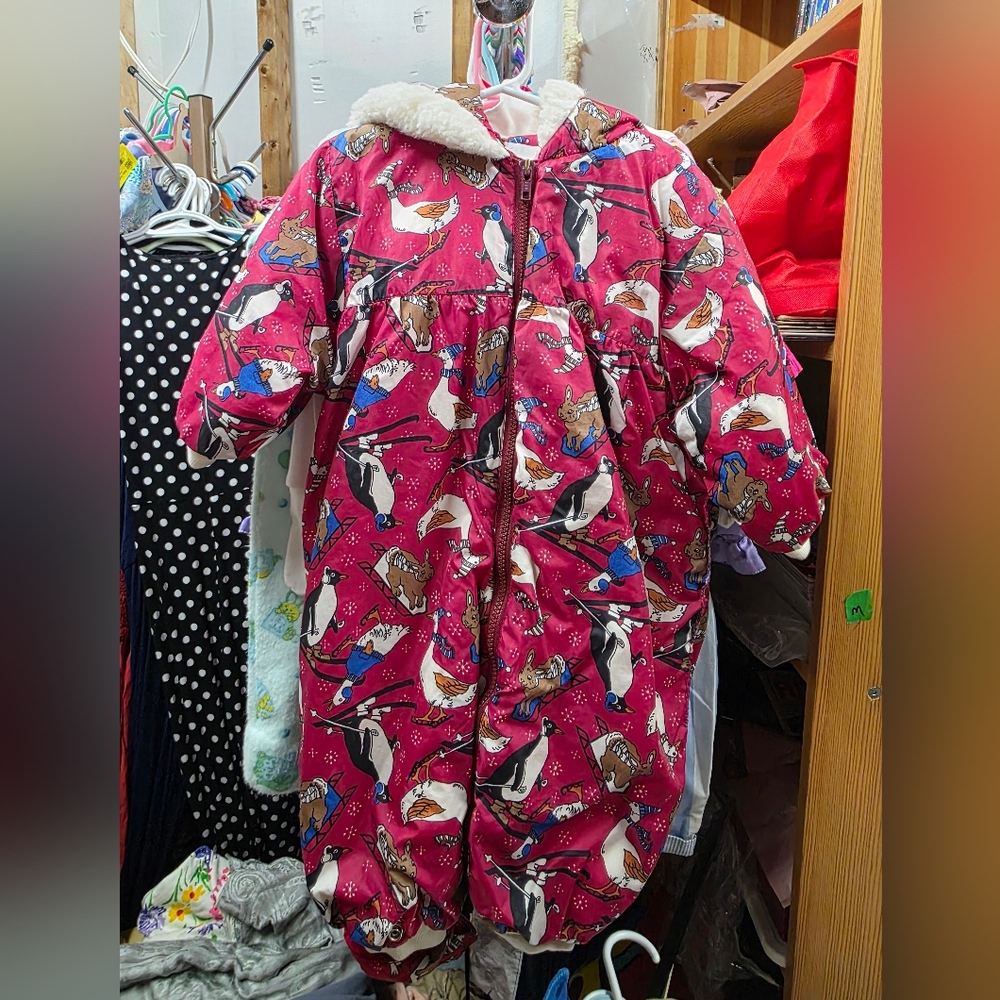 Trader Bay Kids Animal Print Snowsuit Vintage - Red
